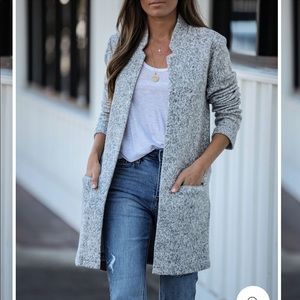 Wool Blend Collarless Jacket